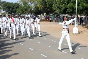 The NCC Navy wing during the morning parade