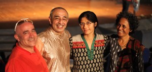 Astad Deboo and Radhika Khanna, editor, The Inquirer, with Aurovillians.
