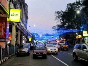 The heavy traffic of Park Street on Christmas evening