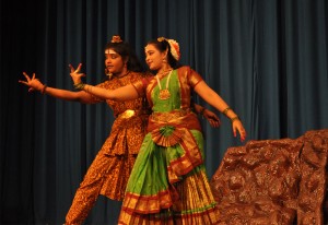 Shiva and Shakthi dancing together to create the Pancha Maha Bhutas