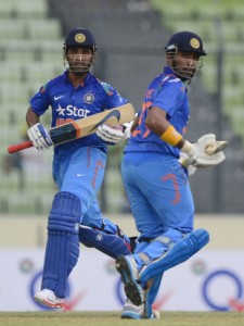 Rahane and Uthappa Steer India to its first victory